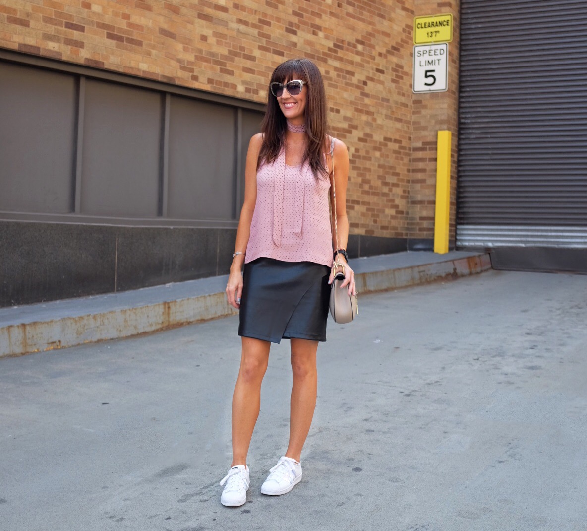blush_pink_top_leather_skirt_adidas_nyfw