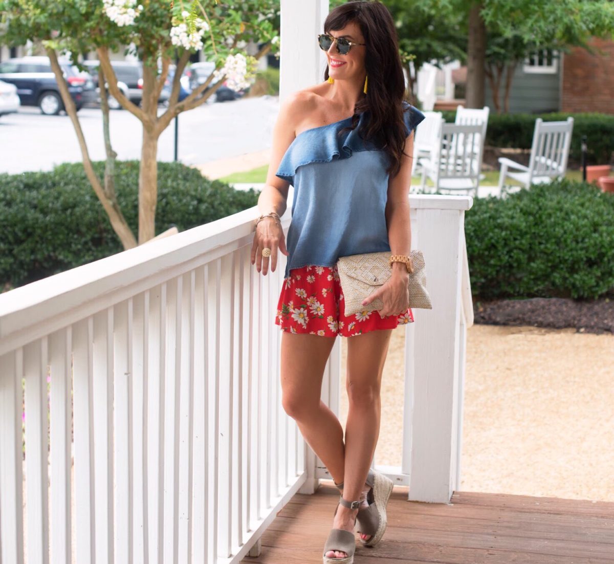 one shoulder chambray shirts for summer