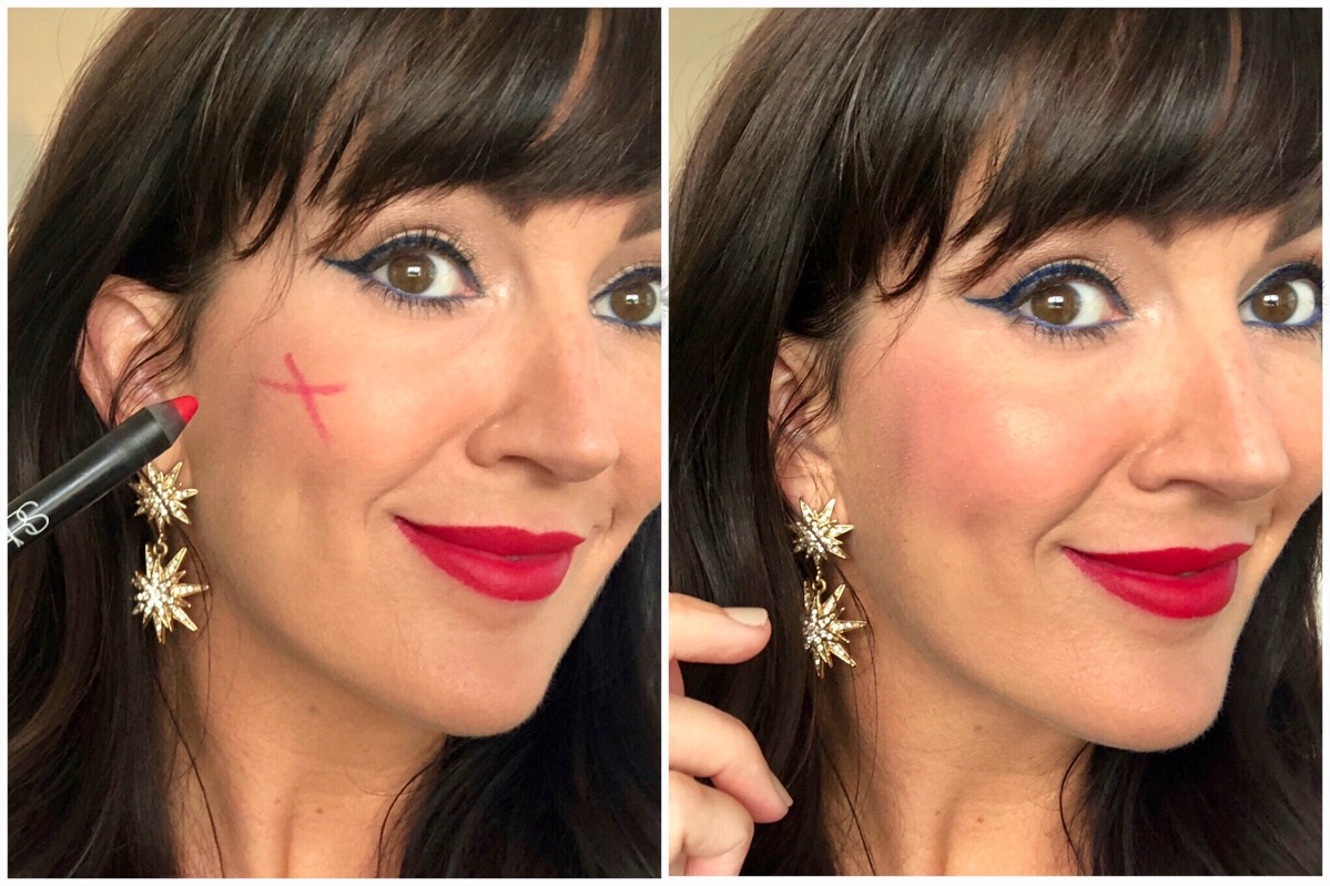fourth of july makeup looks red lipstick nars