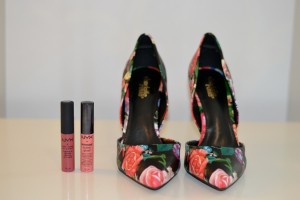 best budget flower printed heels & lip glosses