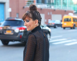 polka_dot_mesh_top_braided_topknot