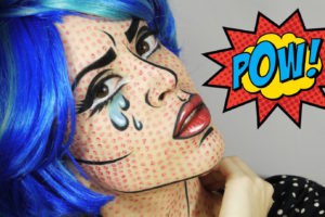 pop-art-crying-lady-comic-book-halloween-makeup